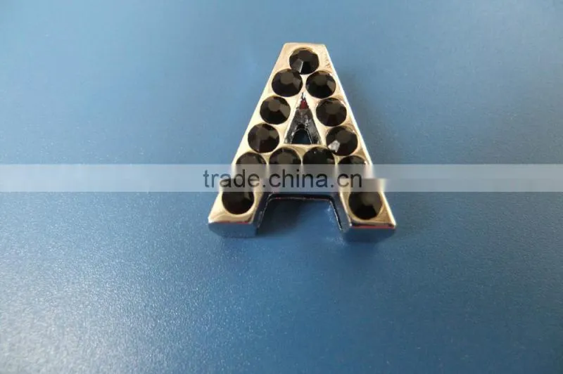 18mm Slide Letters with Black Rhinestone