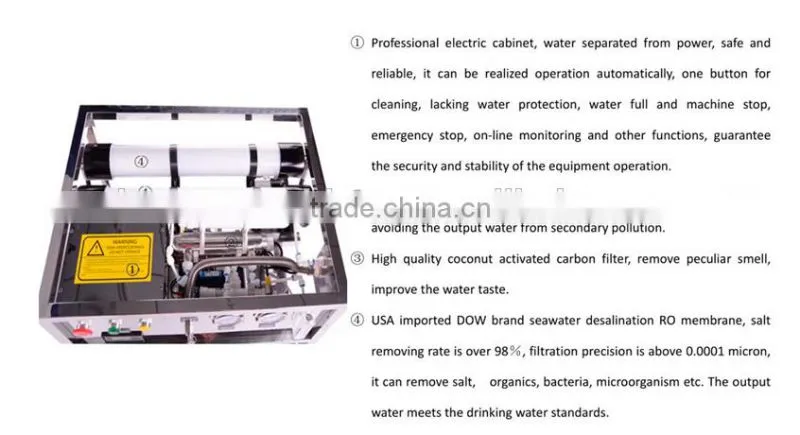 Hot sale movable seawater Desalination 2T/D desalination plant
