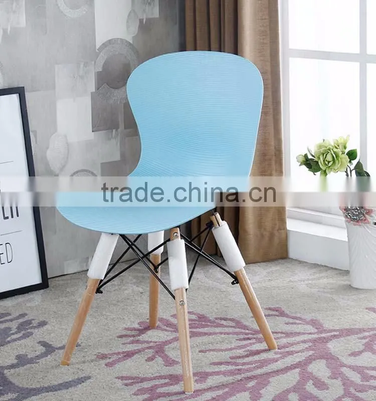 Grain Thicken Dinning Plastic Wood Garden Comfortable Cafe Modern Leisure Chair