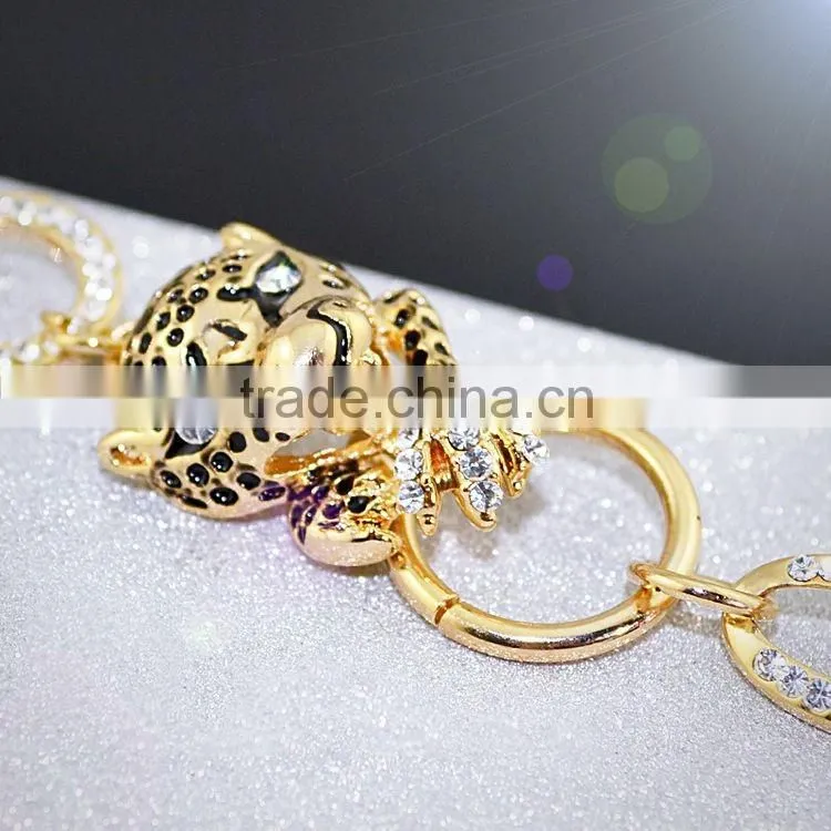 Trendy And Lovely Animal Jewelry Leopard Head Bracelet Austrian Crystal Lucky Stone Bracelet