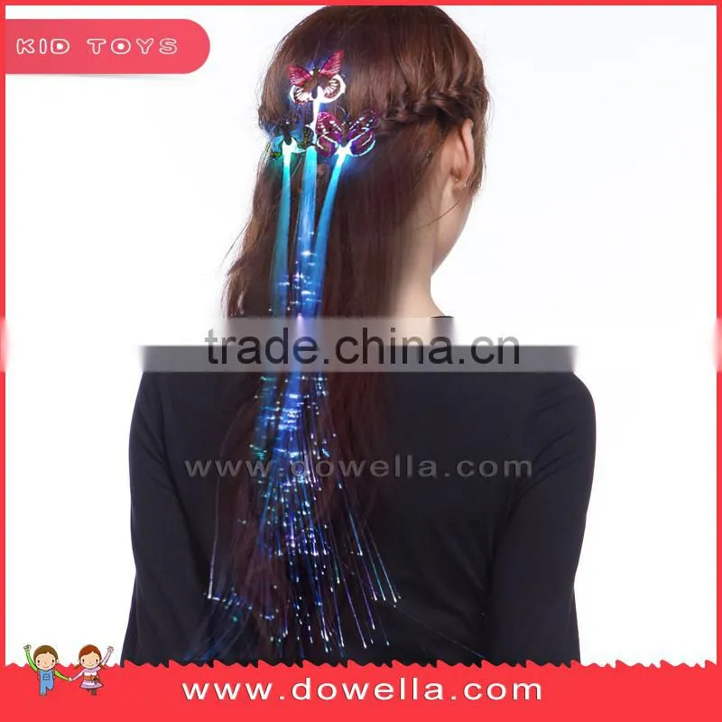Led hair braid with plastic fiber optic, Led flashing hair accessories