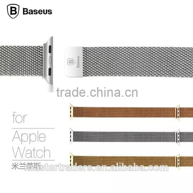 BASEUS 38MM Stainless Steel Mesh Polished Watch Band Wrist Strap For Apple Watch MT-3487