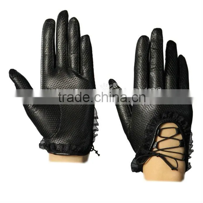 lace trim custom winter gloves