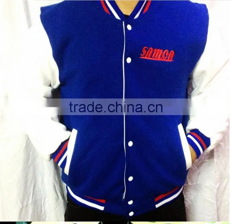 customized cotton fleece varsity jacket,custom pure cotton fleece jacket,fashionwear cotton fleece jacket