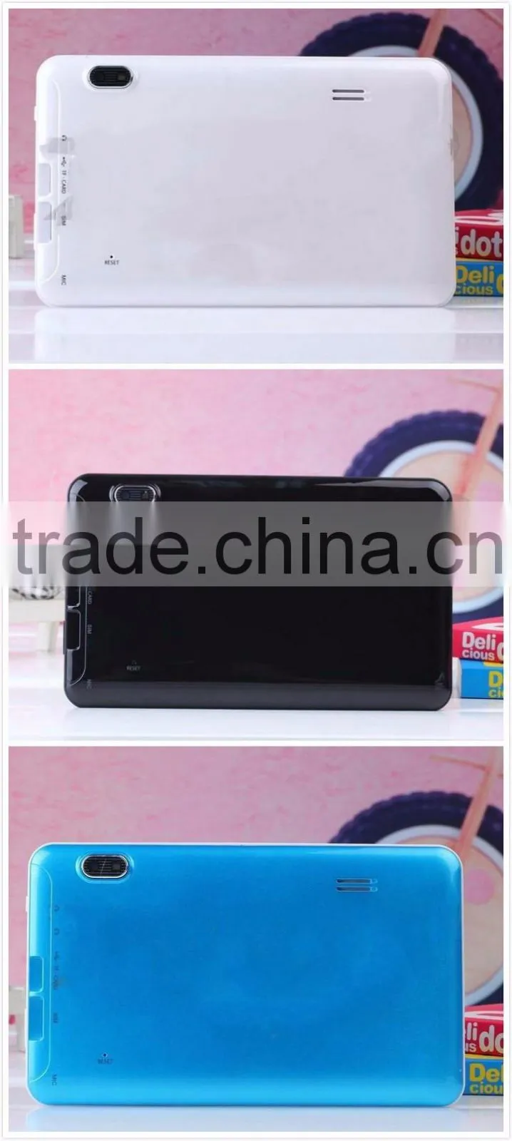 Wholesale 7 inch Android 4.4 Quad Core 512MB+4GB Wifi Two Camera 2G Calling Phone Android Tablet