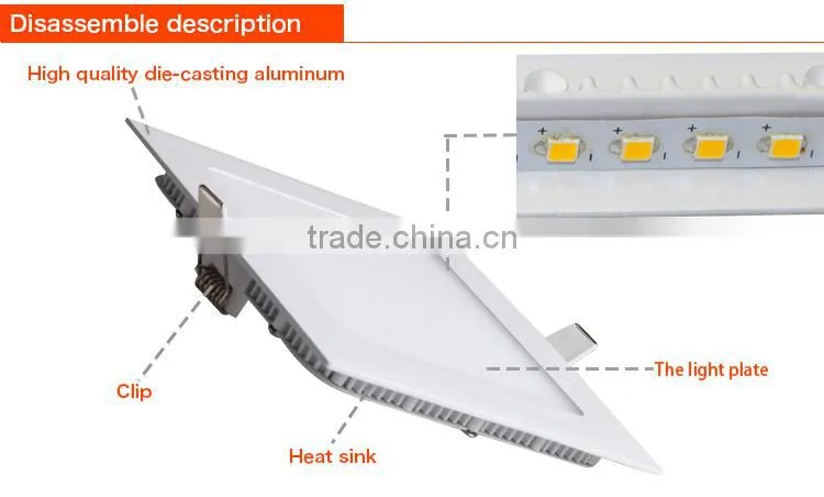indoor flat slim led panel light 18W 3W 6w 12w 24w