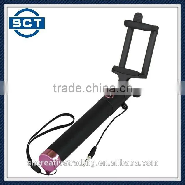 Monopod Selfie Stick Telescopic Wired with Remote Holder
