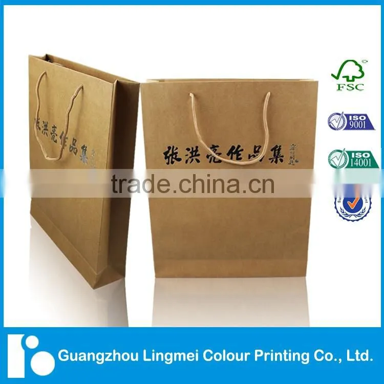 2016 New Style Paper Bag Printing with Logo Foil Stamping Serivice