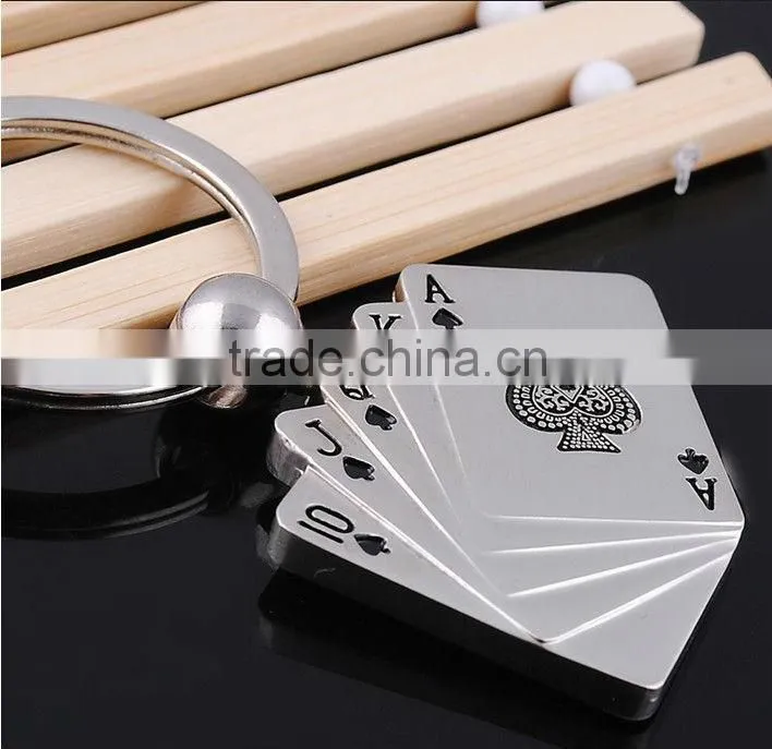 custom metal poker kechain for promotional gift