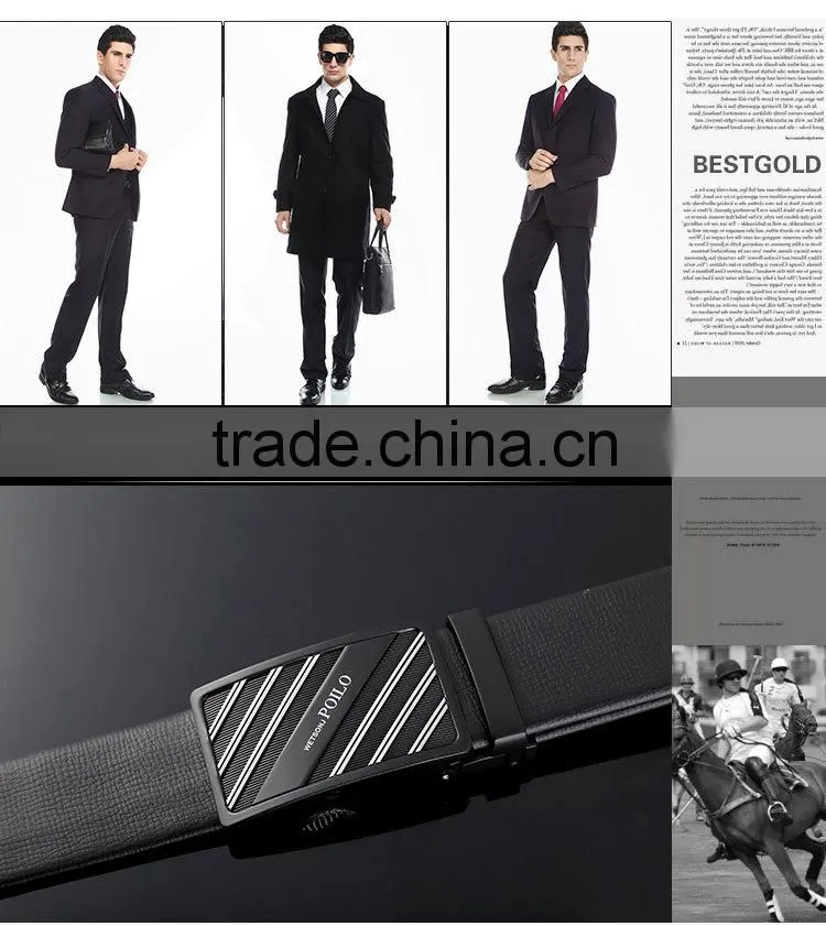 Latest men's fashion black embossed leather belt custom belt for wholesale
