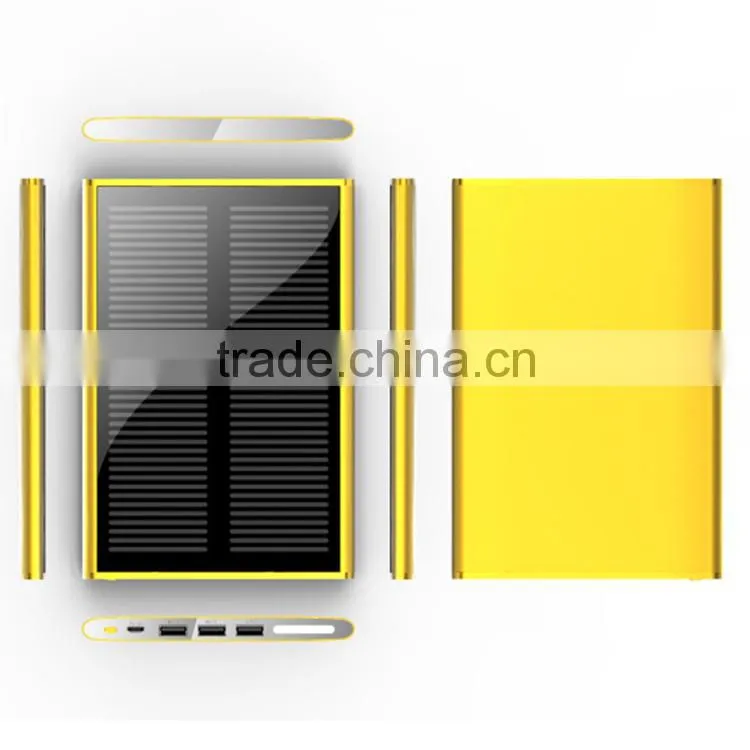 12000mah dual usb portable solar panel power bank