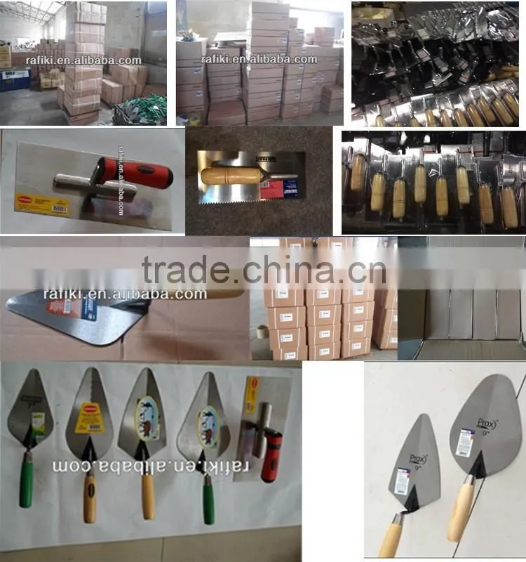 Professional construction tools brick with wood handle trowel