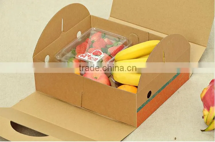 Take away 5-ply fruits corrugated packing carton handle box