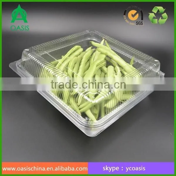 Clear palstic clamshell boxes for vegetable packing pet