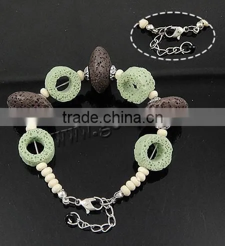 Vintage Bead Bracelet, with Wood