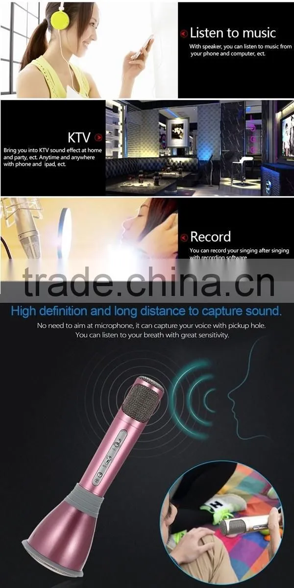 Mobile phone computer tablet Bluetooth handheld speaker Portable KTV karaoke Player condenser microphone Singing Record k068