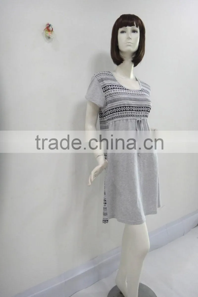 Grey contracted bowknot nightgown women