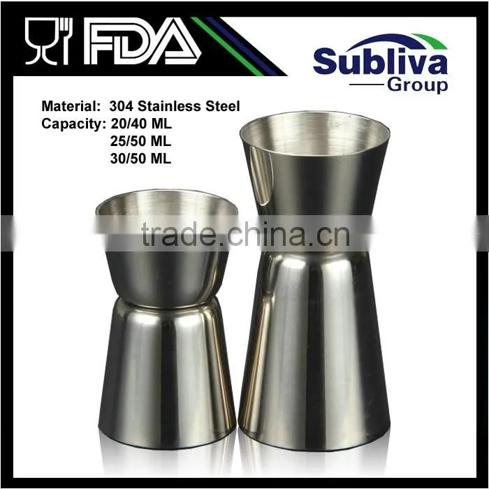 Wholesale 25 / 50ml Stainless Steel 304 Japanese Jigger