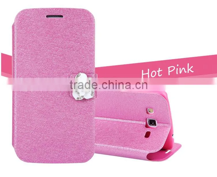 Silk Pattern Flip Leather Case With Card Slot Phone Case Wholesale For Samsung Grand 2