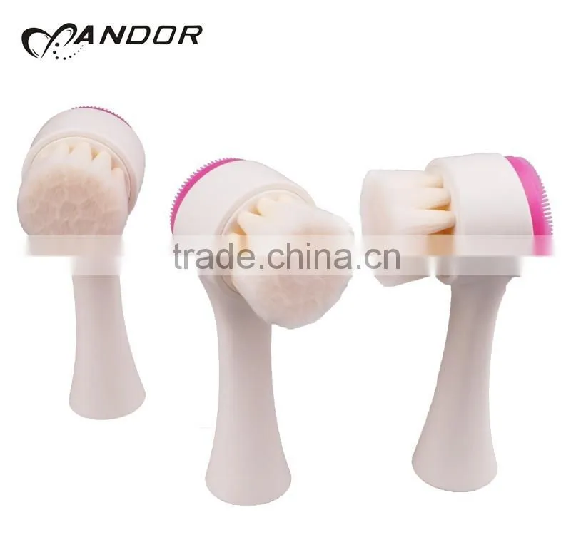 Beauty needs facial white ABS handle andor silicone face brush