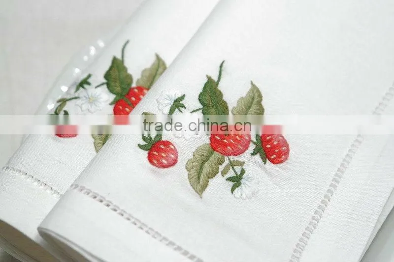 hand embroidery napkin ,hemstitch napkin