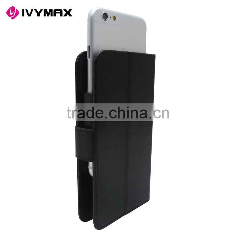 Manufacturer wholesale PU leather universal smart phone wallet case with plastic slider for all phones