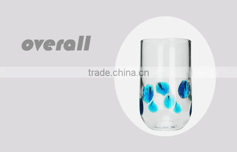 Personalized hand made chape colored drinking water glass cup