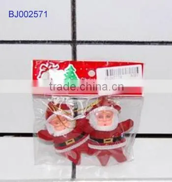 Small Christmas gift cheap decorative items small hanging silver santa claus