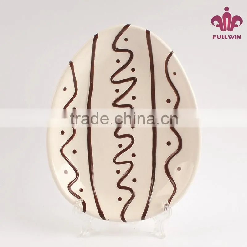 egg shape personalized porcelain plates white porcelain plate
