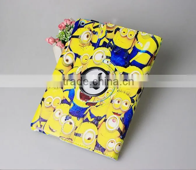 For iPad Air 3D Despicable Me 2 Rotation Leather Cover