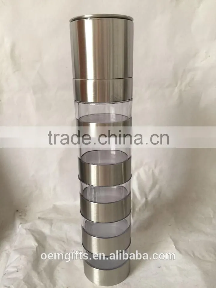5 Layer Stainless Steel Salt And Pepper Mill Grinder