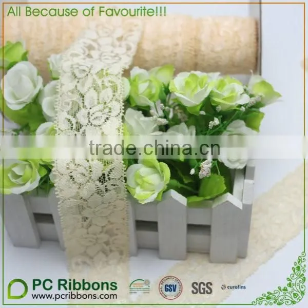 5/8" Lace With Pearl Center Trim White
