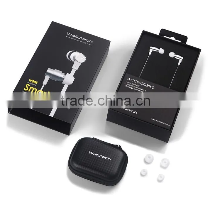 Wallytech Smart Steel W805 High Performance In-Ear Earphones with Built-In Microphone for Apple iOS Samsung Android Devices.