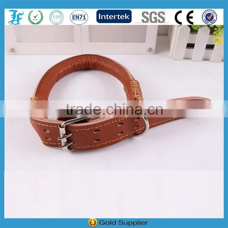 LF High-end Durable Diamtere 26MM Rolled Leather Dog Collar