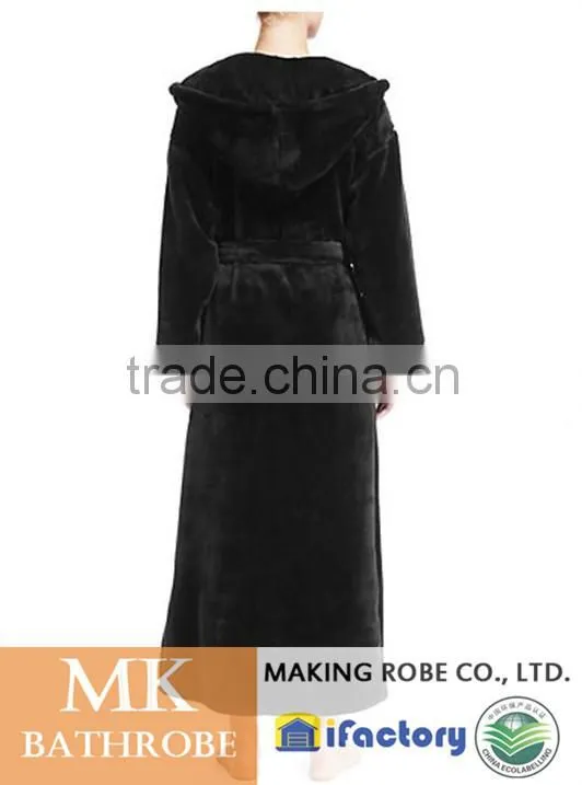 Ladies Hooded Luxury Fleece Dressing Gown