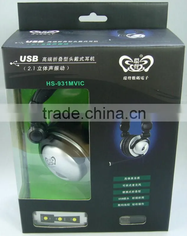 5.1 surround sound vibration headset for PS3/PS4/Xbox360/PC, DVD headphone