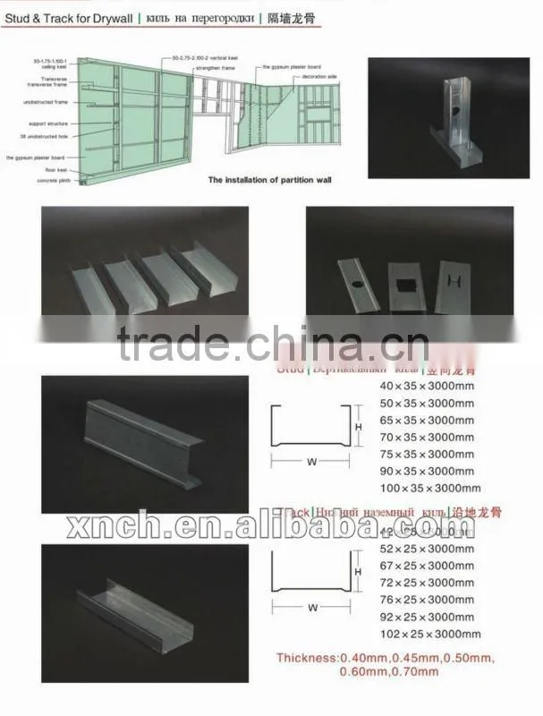 C shaped Keel Profile Drywall Stud for Construction and Building Materials