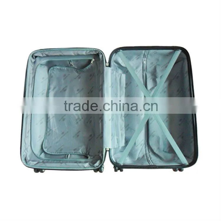 2015 china supplir abs trolley case with 8 wheels ( 3 pcs )/hard abs trolley case/abs pc trolley case