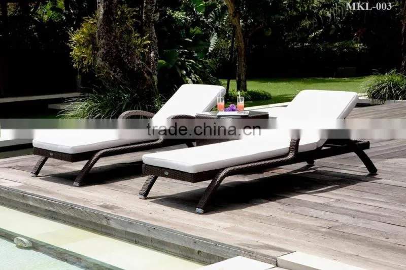 Synthetic Rattan Outdoor Sunbed Furniture- Wicker Rattan Sunbed Furniture - Poly rattan sun lounger furniture