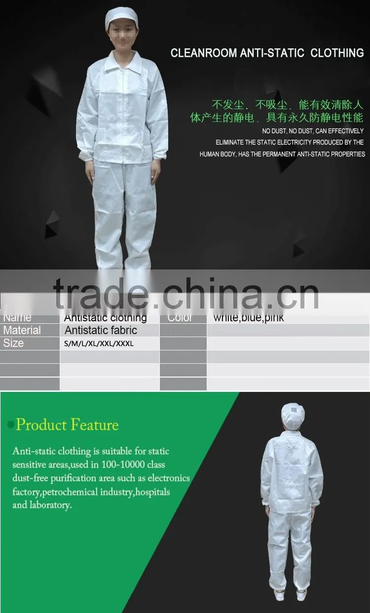Factory price antistatic clothing for cleanroom