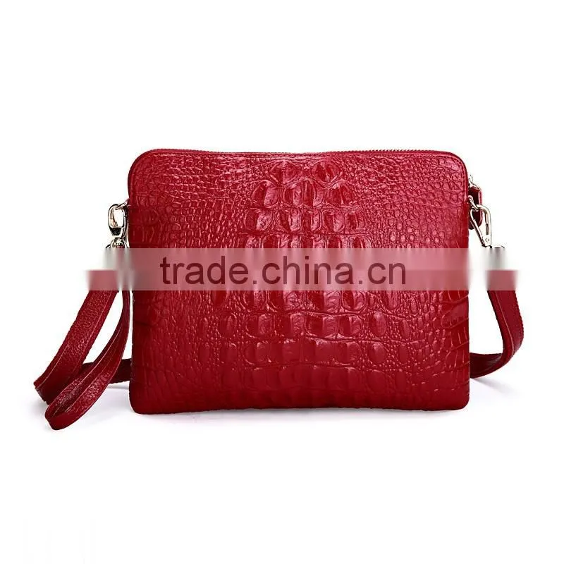 2015 Genuine Leather Women Bag Fashion Crossbody Shoulder Messenger Bags for Women With Crocodile Pattern Ladies Envelope Clutch