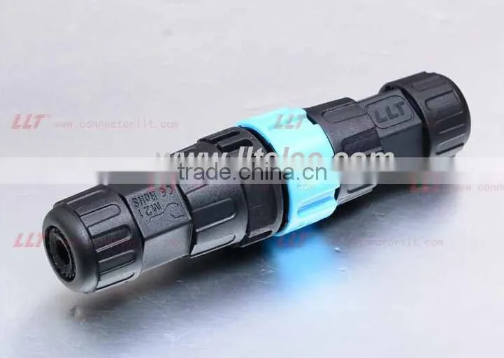 M25 2 poles snap-in style auto locking waterproof connector