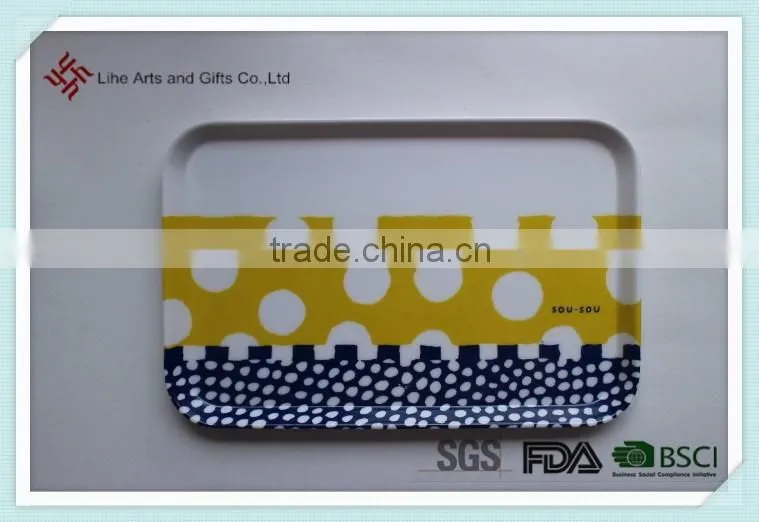 Personal logo print rectangle shape plastic melamine cooking plate