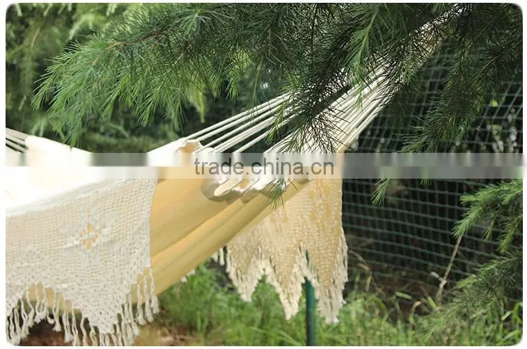 Wholesale High-grade Luxury Cotton Portable Outdoor Folding Hanging Hammock