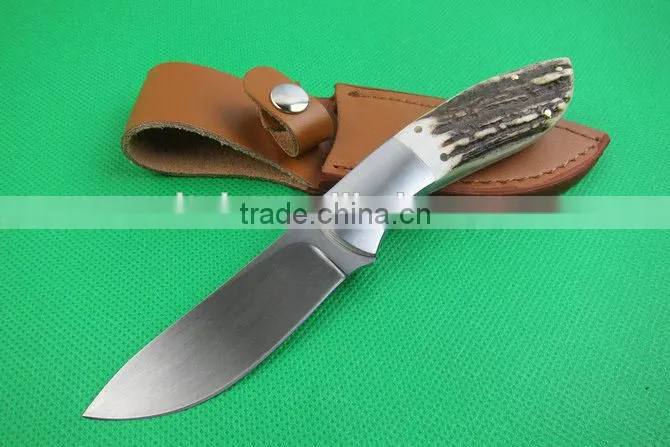 OEM 8Cr13Mov blade survival knife with color wood hanlde