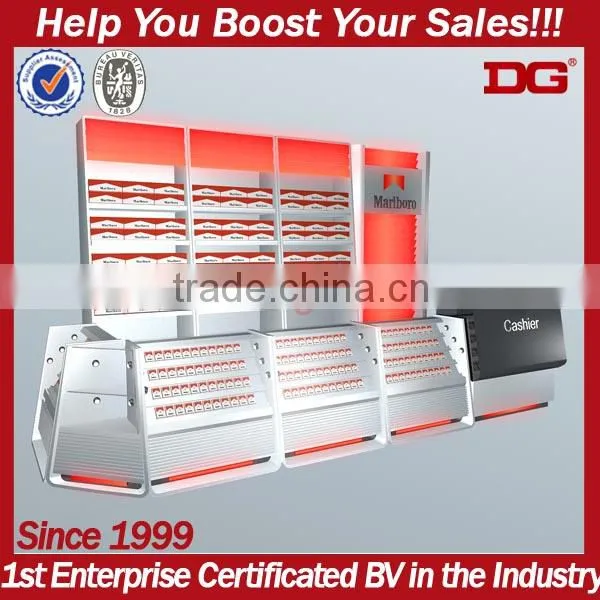 Modern white MDF electronic cigarette display shelf for cigarette
