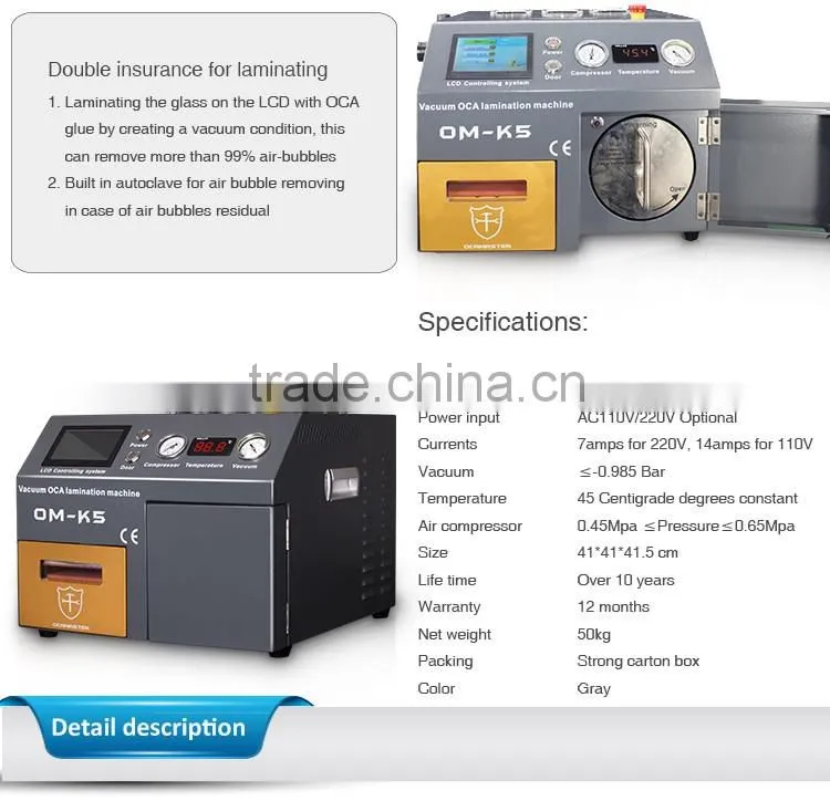 Rich-experienced Broken Screen Repair Kit oca lamination machine OM-K5