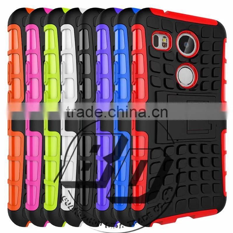 Top Selling Durable heavy duty armor kickstand TPU+PC 2 in 1 case For LG Angler For Google Nexus 5x 2015 lowest price