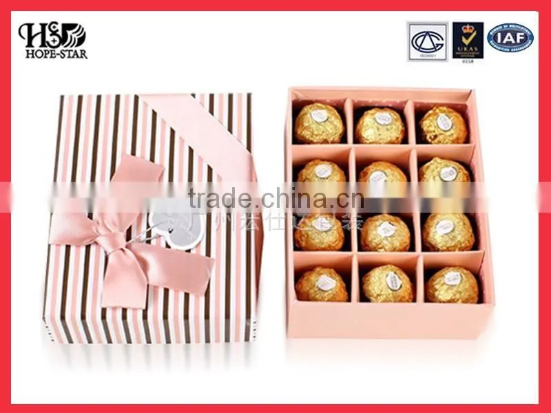 Hotsales laminated high quality empty chocolate gift box