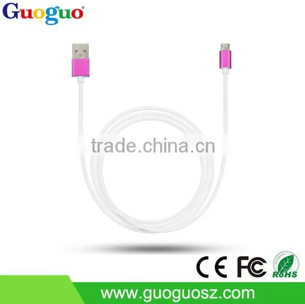 2015 New Products OEM/ ODM Colorful Round Micro USB Cable for Samsum Galaxym Lenovo, Xiaomi